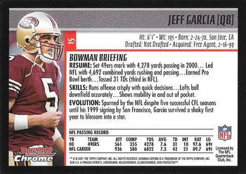 2001 Bowman Chrome #15 Jeff Garcia Back