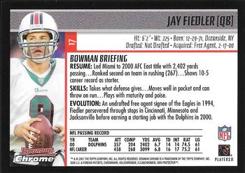2001 Bowman Chrome #17 Jay Fiedler Back