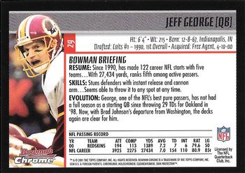 2001 Bowman Chrome #29 Jeff George Back