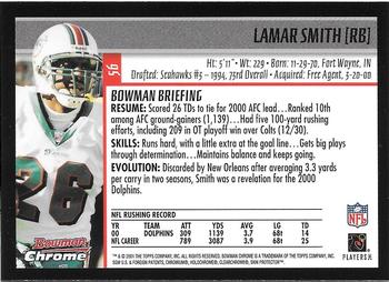 2001 Bowman Chrome #56 Lamar Smith Back