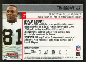 2001 Bowman Chrome #64 Tim Brown Back