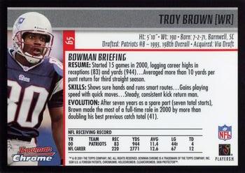 2001 Bowman Chrome #65 Troy Brown Back