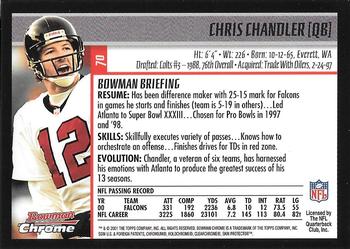 2001 Bowman Chrome #70 Chris Chandler Back