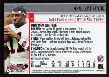 2001 Bowman Chrome #71 Akili Smith Back