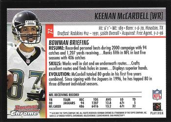 2001 Bowman Chrome #72 Keenan McCardell Back