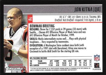 2001 Bowman Chrome #84 Jon Kitna Back