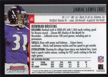2001 Bowman Chrome #85 Jamal Lewis Back