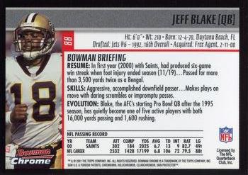2001 Bowman Chrome #88 Jeff Blake Back