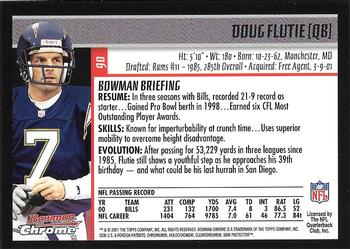 2001 Bowman Chrome #90 Doug Flutie Back