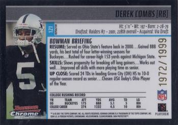 2001 Bowman Chrome #121 Derek Combs Back
