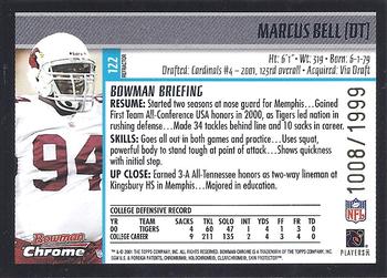 2001 Bowman Chrome #122 Marcus Bell Back