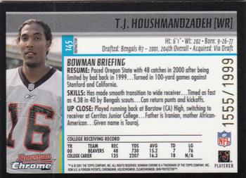 2001 Bowman Chrome #145 T.J. Houshmandzadeh Back