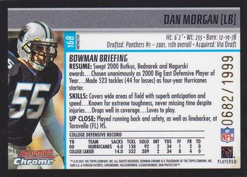 2001 Bowman Chrome #168 Dan Morgan Back