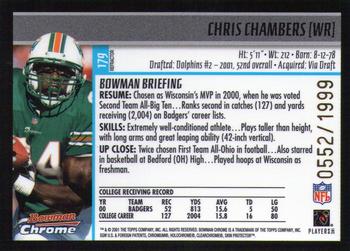 2001 Bowman Chrome #179 Chris Chambers Back