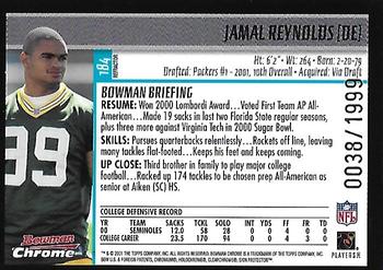 2001 Bowman Chrome #184 Jamal Reynolds Back