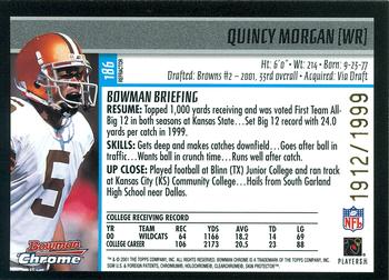 2001 Bowman Chrome #186 Quincy Morgan Back