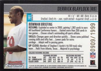 2001 Bowman Chrome #193 Derrick Blaylock Back