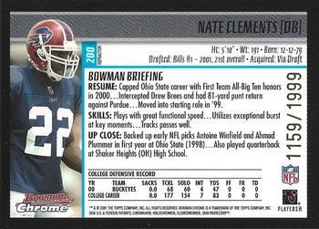 2001 Bowman Chrome #200 Nate Clements Back