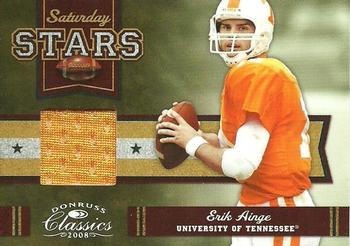 2008 Donruss Classics - Saturday Stars Jerseys #SS-11 Erik Ainge Front
