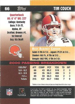 2001 Bowman's Best #66 Tim Couch Back