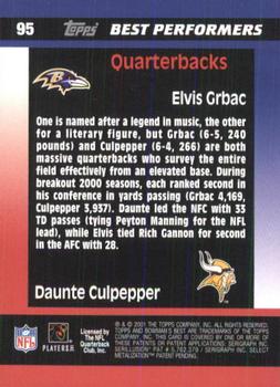 2001 Bowman's Best #95 Elvis Grbac / Daunte Culpepper Back