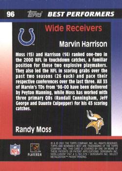 2001 Bowman's Best #96 Marvin Harrison / Randy Moss Back