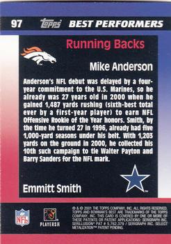 2001 Bowman's Best #97 Mike Anderson / Emmitt Smith Back