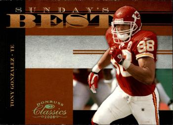 2008 Donruss Classics - Sunday's Best Gold #SB-19 Tony Gonzalez Front