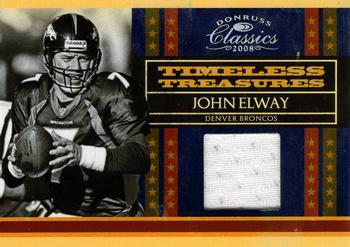 2008 Donruss Classics - Timeless Treasures Material #TT-9 John Elway Front