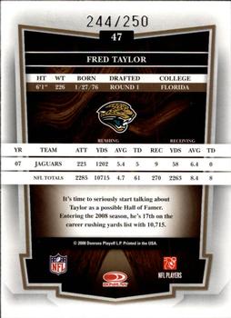 2008 Donruss Classics - Timeless Tributes Bronze #47 Fred Taylor Back
