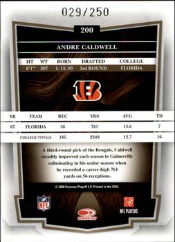 2008 Donruss Classics - Timeless Tributes Bronze #200 Andre Caldwell Back