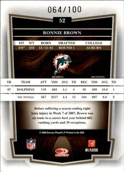 2008 Donruss Classics - Timeless Tributes Silver #52 Ronnie Brown Back