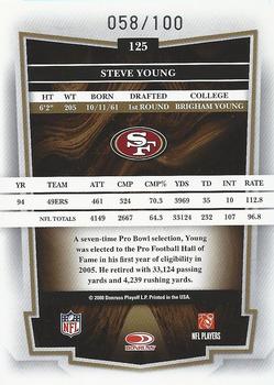2008 Donruss Classics - Timeless Tributes Silver #125 Steve Young Back