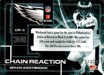 2008 Donruss Elite - Chain Reaction Black #CR-3 Brian Westbrook Back