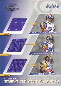 2001 Donruss Classics - Team Colors #TC-14 Marshall Faulk / Justin Watson / Robert Holcombe Front