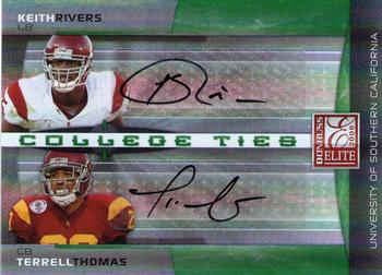 2008 Donruss Elite - College Ties Combos Autographs #CTC-16 Keith Rivers / Terrell Thomas Front