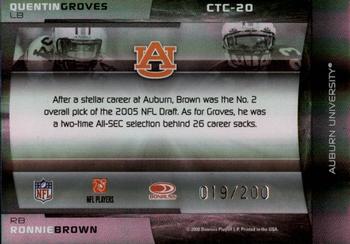2008 Donruss Elite - College Ties Combos Black #CTC-20 Quentin Groves / Ronnie Brown Back