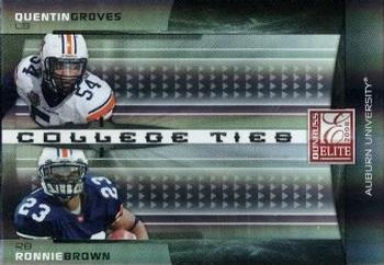 2008 Donruss Elite - College Ties Combos Black #CTC-20 Quentin Groves / Ronnie Brown Front