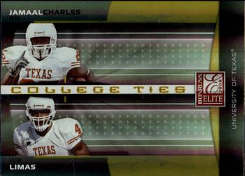 2008 Donruss Elite - College Ties Combos Gold #CTC-12 Jamaal Charles / Limas Sweed Front