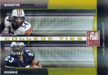 2008 Donruss Elite - College Ties Combos Gold #CTC-20 Quentin Groves / Ronnie Brown Front