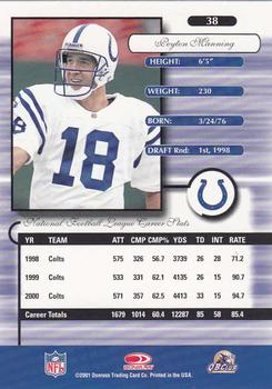 2001 Donruss Elite #38 Peyton Manning Back