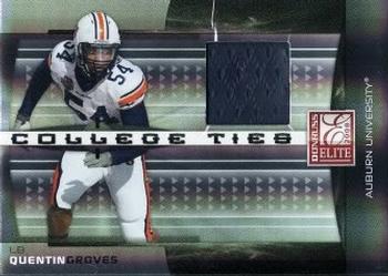 2008 Donruss Elite - College Ties Jerseys Prime #CT-6 Quentin Groves Front