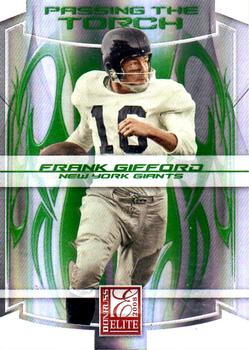 2008 Donruss Elite - Passing the Torch Green #PT-12 Frank Gifford / Eli Manning Front