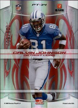 2008 Donruss Elite - Passing the Torch Red #PT-14 Jerry Rice / Calvin Johnson Back
