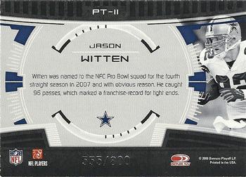2008 Donruss Elite - Prime Targets Gold #PT-11 Jason Witten Back