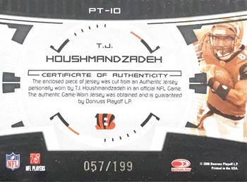 2008 Donruss Elite - Prime Targets Jerseys #PT-10 T.J. Houshmandzadeh Back