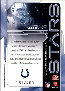 2008 Donruss Elite - Stars Gold #S-11 Peyton Manning Back