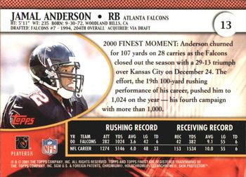 2001 Finest #13 Jamal Anderson Back
