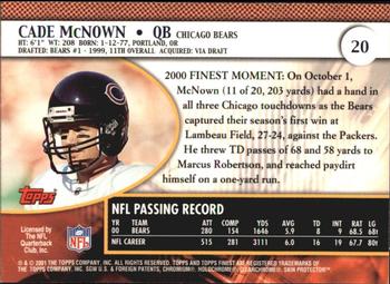 2001 Finest #20 Cade Mcnown Back