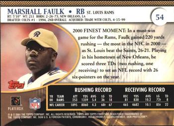 2001 Finest #54 Marshall Faulk Back